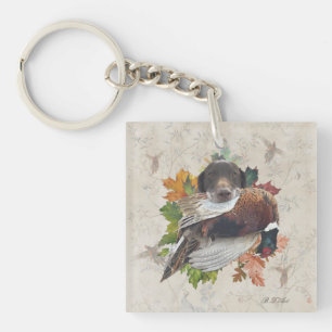 German Shorthaired Pointer with pheasant Snow Glob Keychain