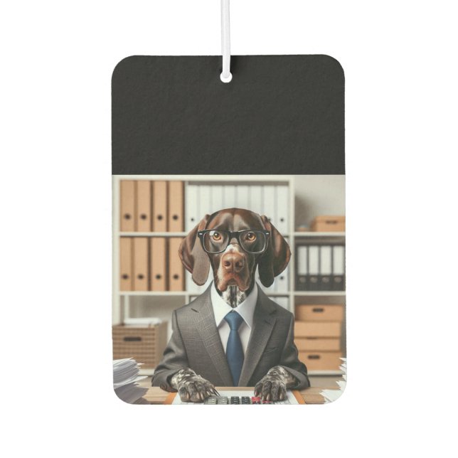 German Shorthaired Pointer working Accountant Air Freshener (Front)