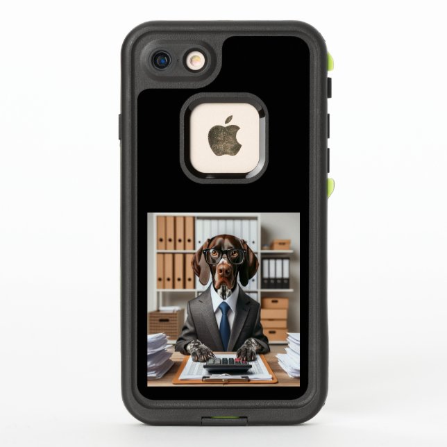 German Shorthaired Pointer working Accountant LifeProof iPhone Case (Back)