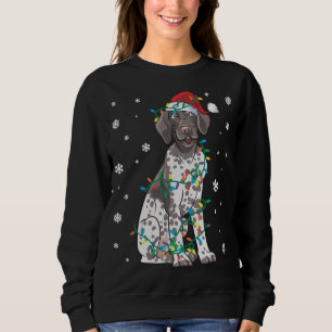German Shorthaired Pointer Wrapped In Christmas Li Sweatshirt
