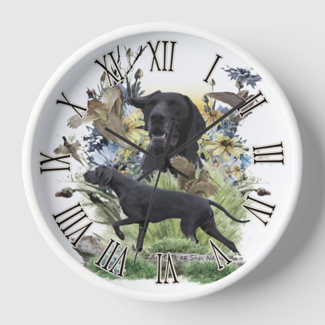 German Shorthaired Pointer, ZACHAR Clock (Front)