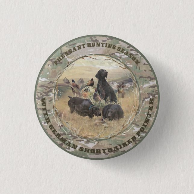German Shorthaired Pointers  1 Inch Round Button (Front)