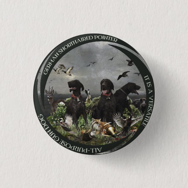 German Shorthaired Pointers 1 Inch Round Button (Front)