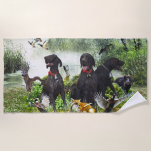German Shorthaired Pointers Beach Towel