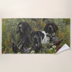 German Shorthaired Pointers   Beach Towel