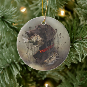German Shorthaired Pointers Ceramic Ornament