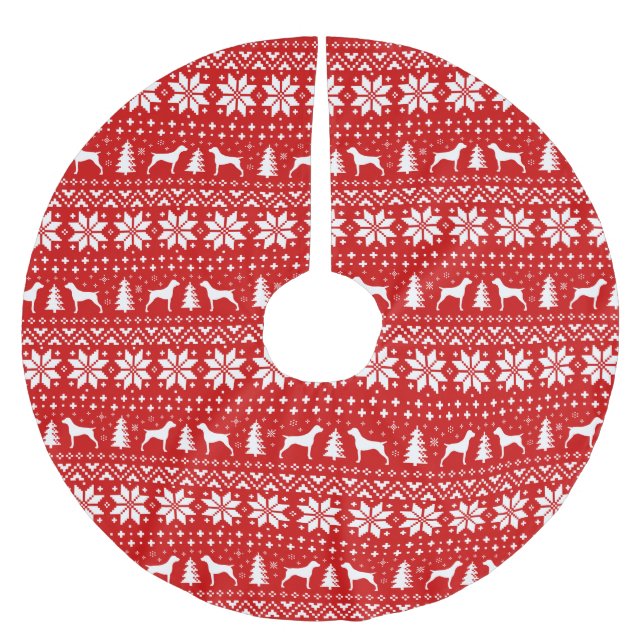 German Shorthaired Pointers Christmas Pattern Brushed Polyester Tree Skirt (Front)