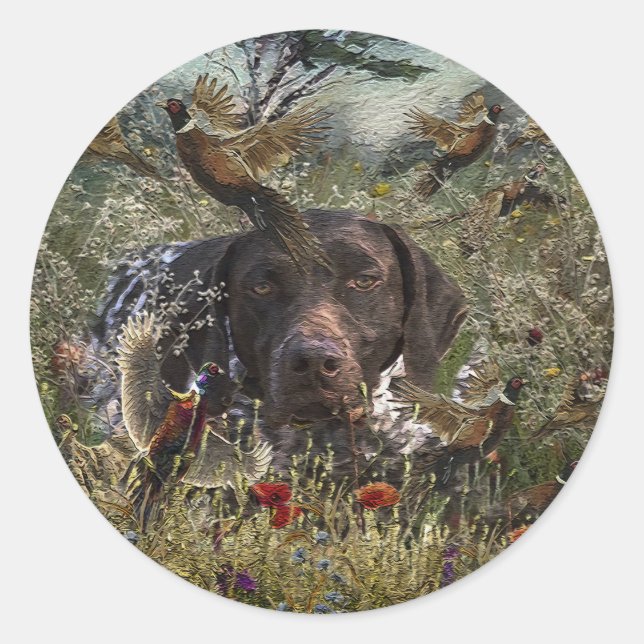 German Shorthaired Pointers Classic Round Sticker (Front)