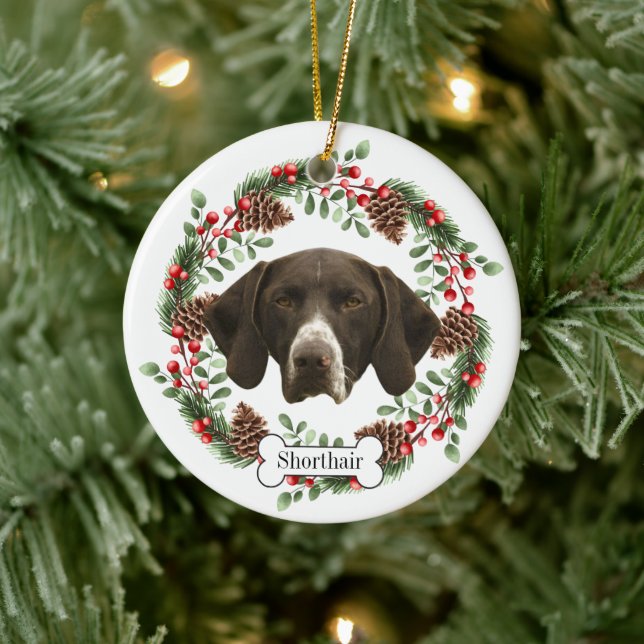 german shorthaired pointers dog ceramic ornament (Tree)