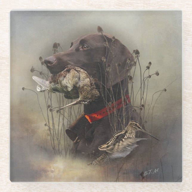 German Shorthaired Pointers Glass Coaster (Front)