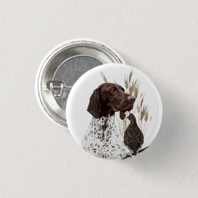 German Shorthaired Pointers (GSP)  1 Inch Round Button (Front & Back)