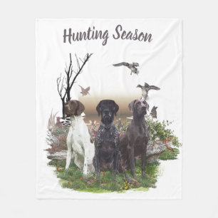German Shorthaired Pointers (GSP), a hunting pheas Fleece Blanket