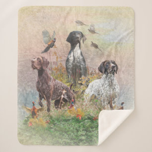 German Shorthaired Pointers (GSP), a hunting pheas Sherpa Blanket