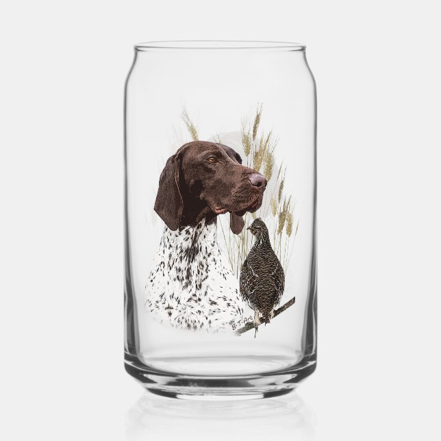 German Shorthaired Pointers (GSP) Can Glass (Front)