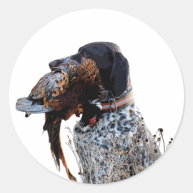 German Shorthaired Pointers (GSP)     Classic Round Sticker (Front)
