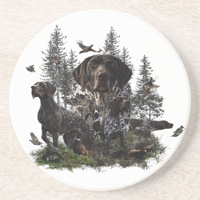 German Shorthaired Pointers (GSP)    Coaster (Front)