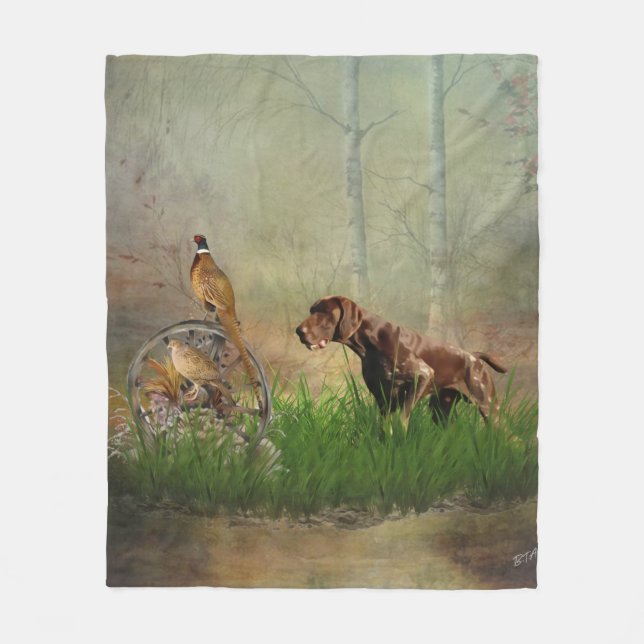 German Shorthaired Pointers (GSP)   Fleece Blanket (Front)