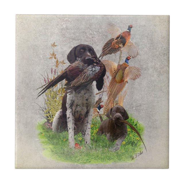 German Shorthaired Pointers (GSP) Gift Box Tile (Front)
