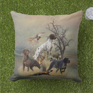 German Shorthaired Pointers (GSP) Outdoor Pillow