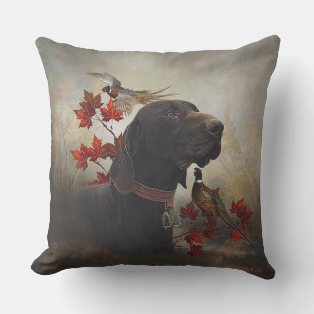 German Shorthaired Pointers (GSP)     Outdoor Pillow (Front)