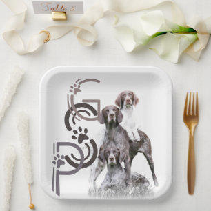 German Shorthaired Pointers (GSP) Paper Plates