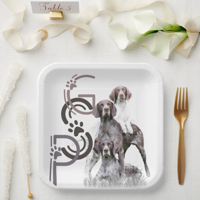 German Shorthaired Pointers (GSP)  Paper Plates (Wedding)