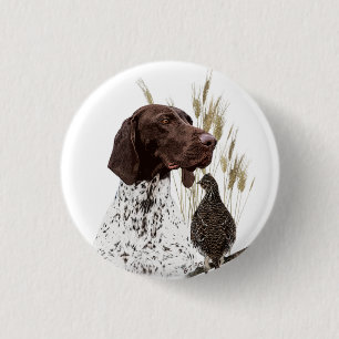 German Shorthaired Pointers (GSP) Postcard Coffee  1 Inch Round Button
