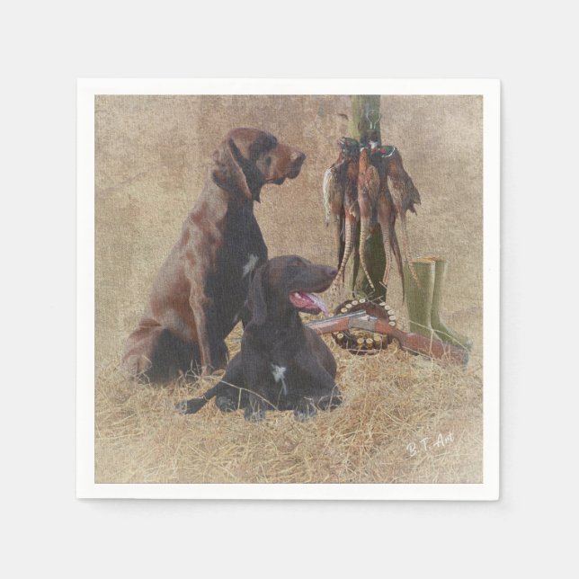 German Shorthaired Pointers (GSP) Postcard Coffee  Napkin (Front)