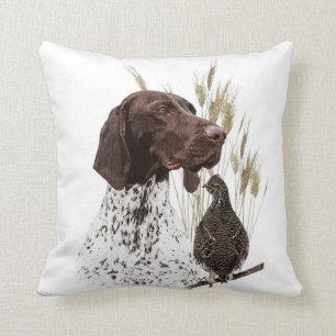 German Shorthaired Pointers (GSP) Postcard Coffee  Throw Pillow
