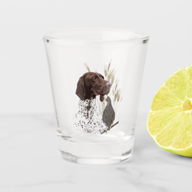 German Shorthaired Pointers (GSP) Shot Glass (Front)