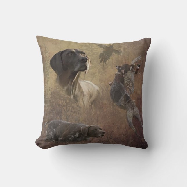 German Shorthaired Pointers (GSP)   Throw Pillow (Front)