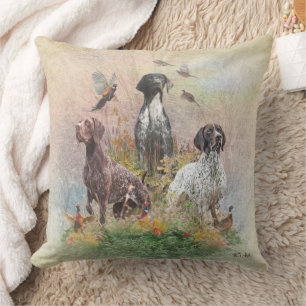 German Shorthaired Pointers (GSP) Throw Pillow
