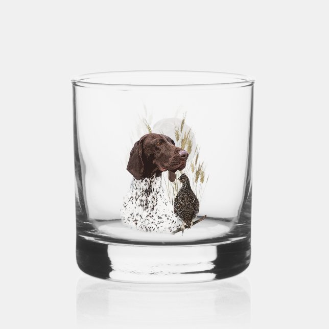 German Shorthaired Pointers (GSP) Whiskey Glass (Front)
