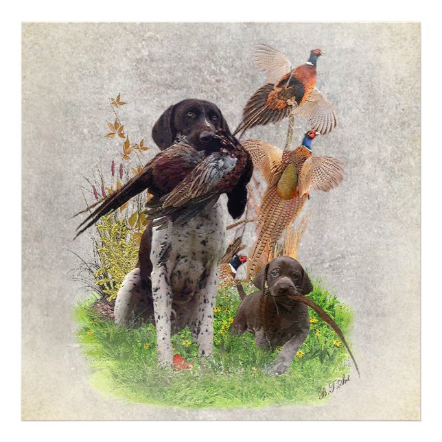 German Shorthaired Pointers (GSP) Wooden Box Sign  (Front)