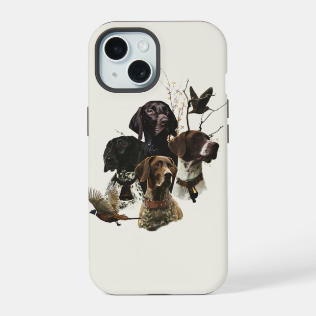 German Shorthaired Pointers  iPhone 15 Case (Back)