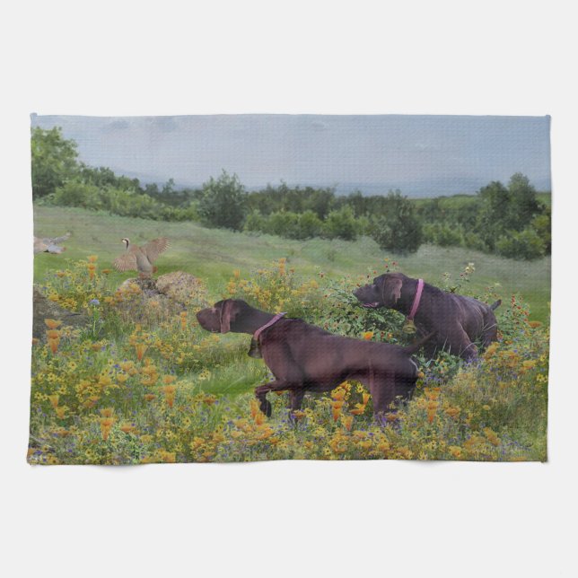 German Shorthaired Pointers    Kitchen Towel (Horizontal)