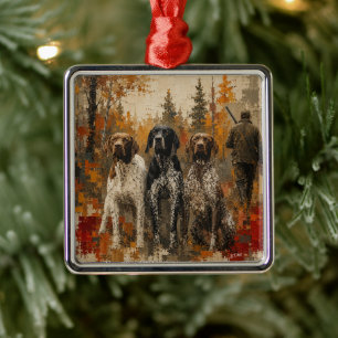 German Shorthaired Pointers  Metal Ornament