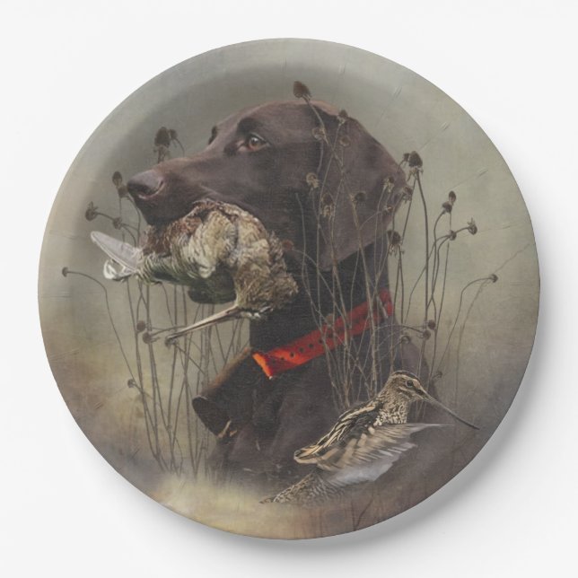 German Shorthaired Pointers Paper Plate (Front)