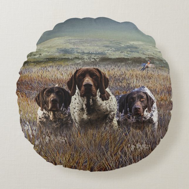 German Shorthaired Pointers  Round Pillow (Front)