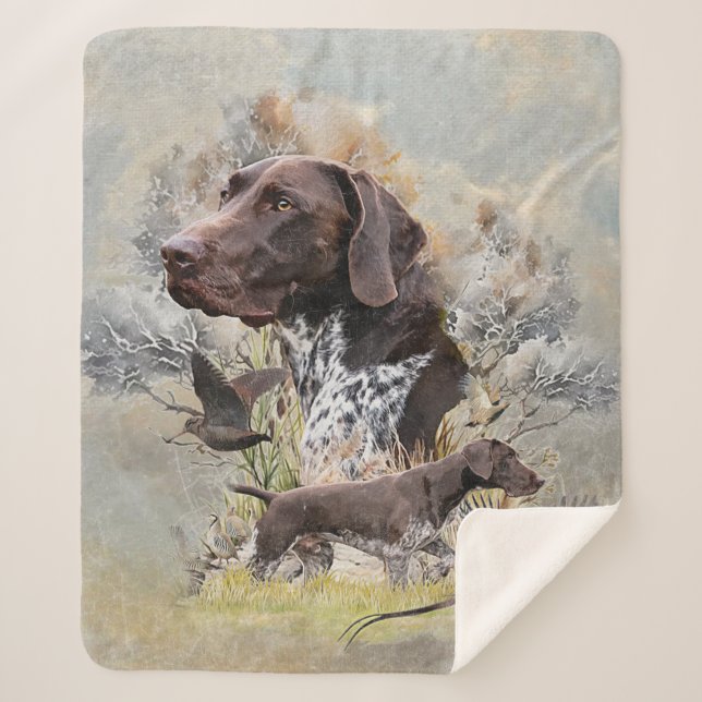 German Shorthaired Pointers  Sherpa Blanket (Front)