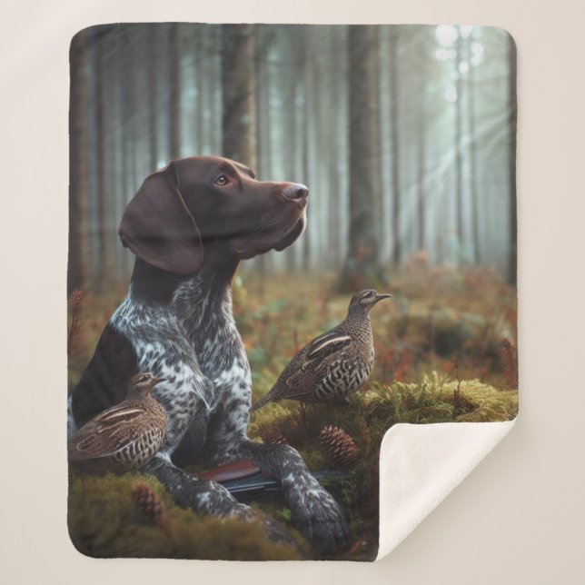 German Shorthaired Pointers Sherpa Blanket (Front)