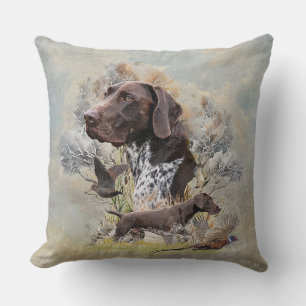 German Shorthaired Pointers Throw Pillow