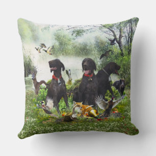German Shorthaired Pointers Throw Pillow