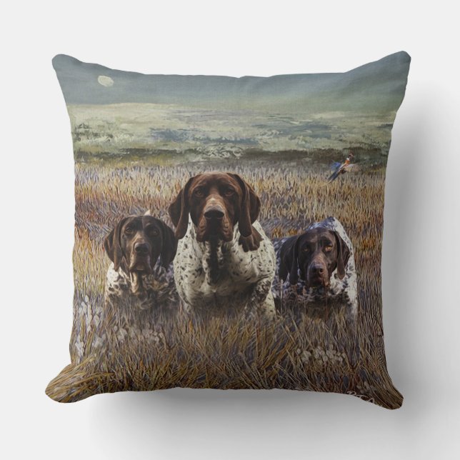 German Shorthaired Pointers Throw Pillow (Front)