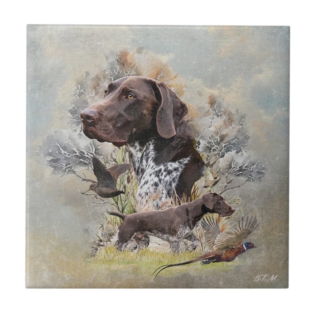 German Shorthaired Pointers  Tile (Front)
