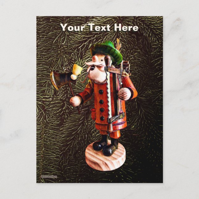 German "Smoker Man" Incense Burner Postcard (Front)