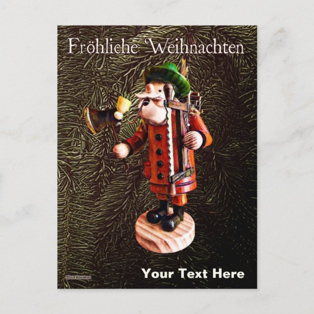 German "Smoker Man" Incense Burner Postcard (Front)