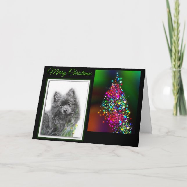 German Spitz Holiday Card (Front)