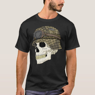 German Stahlhelm Helmet And Skull. T-Shirt