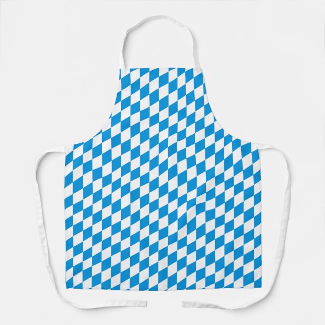 German State Of Bavaria - Flag Colours Pattern Apron (Front)